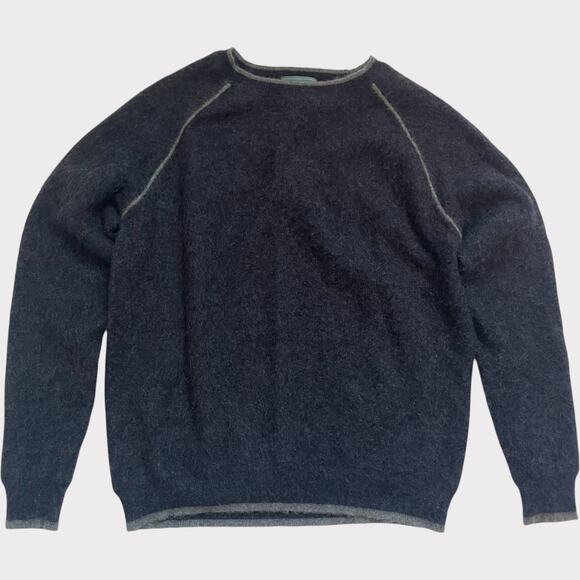 Hammacher Schlemmer 100% Cashmere Sweater Navy Long Sleeve Crew Neck L - Picture 1 of 7